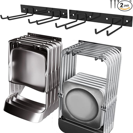 Garage Tool Organizer Wall Mount, 2Pack Folding Chair Storage Rack, Heavy Duty Garden Tool Holder for Hanging Shovel Rake Broom Ladder-VerdiqueGarden