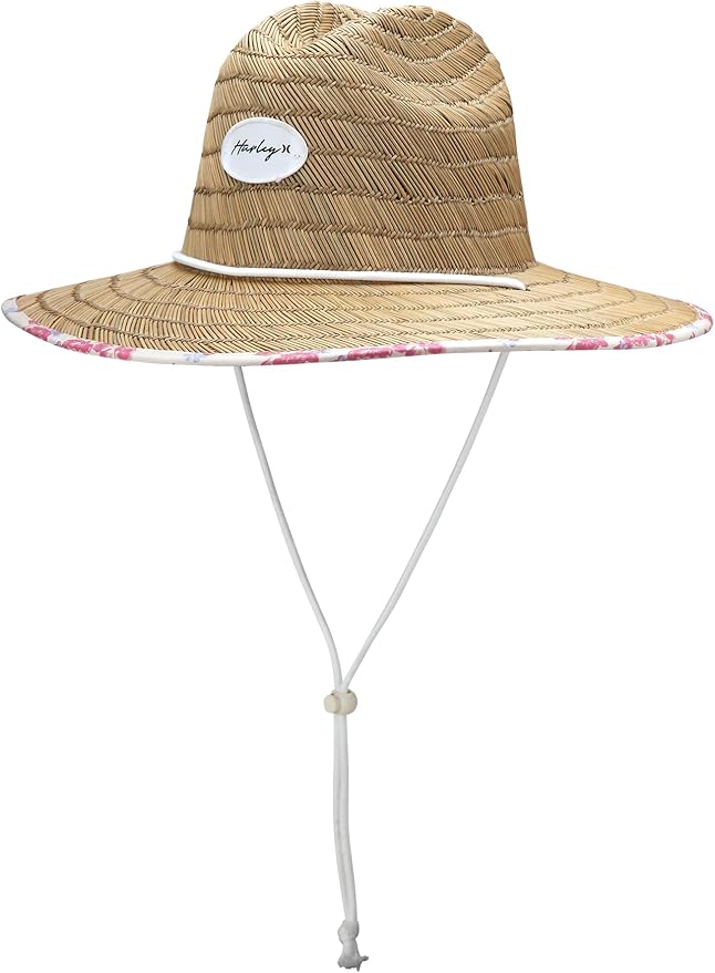 Hurley Women's Straw Hats - Real Straw Hat Medium Brim and Adjustable Chin Strap-VerdiqueGarden