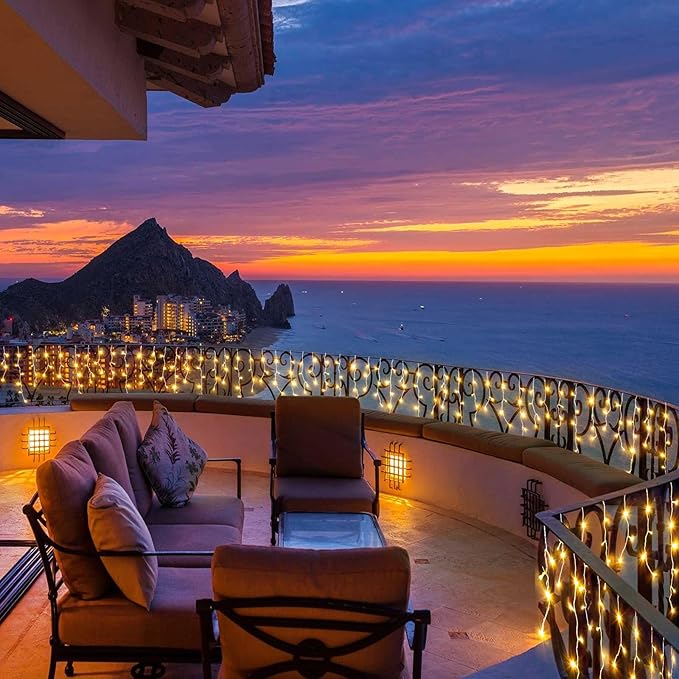 Icicle Lights for Outside, 33FT 400 LED Christmas Lights Outdoor Indoor with 8 Modes Waterproof, Connectable Plug in String Hanging Light for House Roof Yard Wedding Holiday Decor, Warm White-VerdiqueGarden