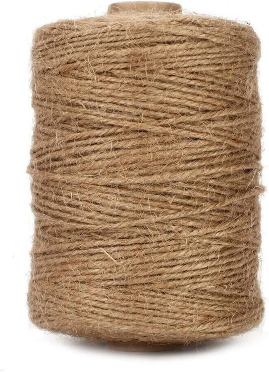 Tenn Well Natural Jute Twine, 500 Feet Long Brown Twine String Rope for Crafts, Gift Wrapping, Gardening, Bouquets, Holiday Decorations-VerdiqueGarden