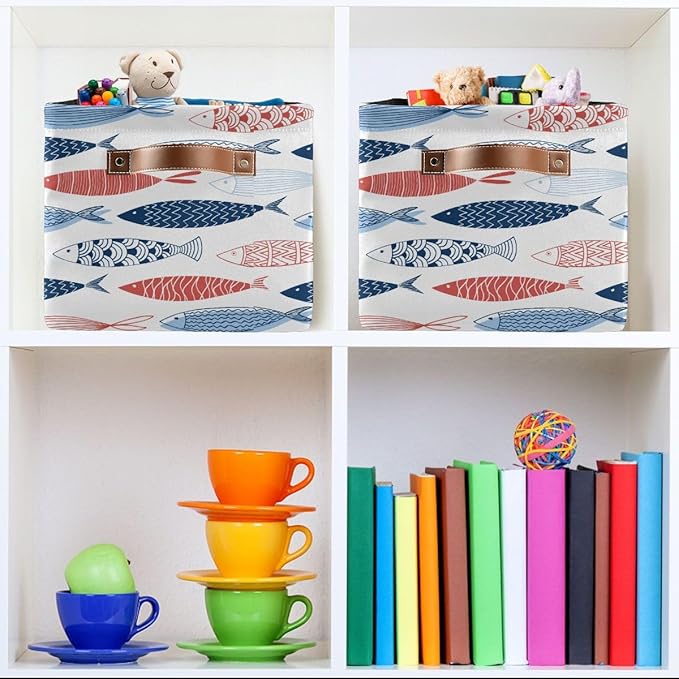 Fish Rectangular Storage Basket Organizer Bin Shelf Baskets For Clothes Gifts For Home Office Dorm-VerdiqueGarden