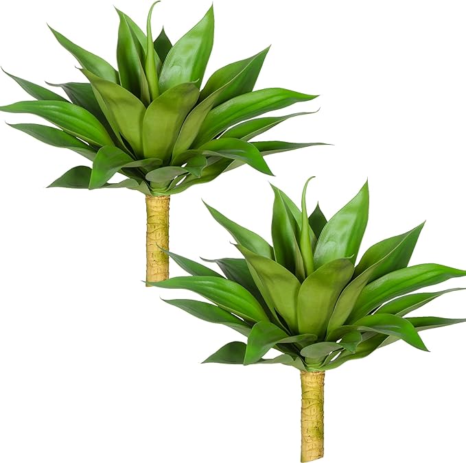 Artificial Agave Plants,Large UV Resistant Fake Agave Planters for Indoor and Outdoor Decorating Artificial Plants for Outdoors Plants(2Pack, 22")-VerdiqueGarden