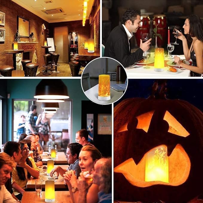 Led Flame Light,USB Rechargeable LED Fire Candles Outdoor Hanging Lamps with Remote for Home Party Halloween Christmas Decoration (Warm White)-VerdiqueGarden