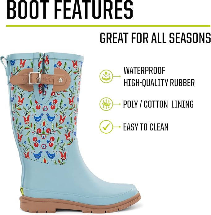 Western Chief Women's Tall Waterproof Rain Boot Outdoor Garden Shoes-VerdiqueGarden