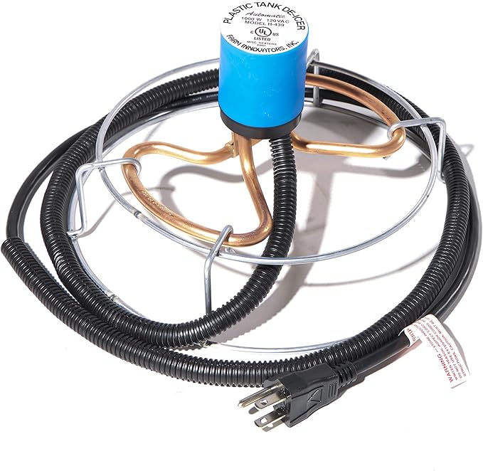 Farm Innovators H-439 1000 Watt Cast Aluminum Submergible Water Tank Deicers with Chew Proof Cords and Self Regulating Thermostats, Silver (3 Pack)-VerdiqueGarden