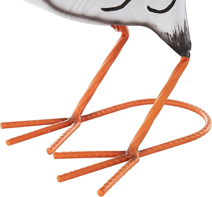 Deco 79 Metal Rooster Decorative Garden Sculpture Garden Statue with Black and Red Accents, Outdoor Sculpture 6" x 16" x 18", White-VerdiqueGarden