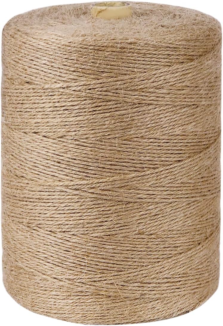 PerkHomy Jute Twine String 3600 Feet Natural Thin for Craft Gardening Plant Gift Wrapping Tag Art Wedding Home Decoration Packing Material Christmas Bulk (3600 FT * 2mm (3Ply))-VerdiqueGarden