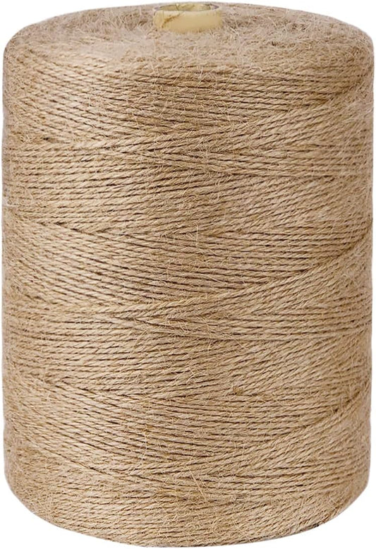 PerkHomy Jute Twine String 3600 Feet Natural Thin for Craft Gardening Plant Gift Wrapping Tag Art Wedding Home Decoration Packing Material Christmas Bulk (3600 FT * 2mm (3Ply))-VerdiqueGarden