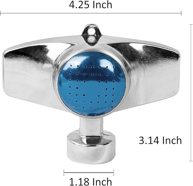 Hourleey 360 Degree Metal Spot Sprinkler, 2 Pack Circle Pattern Sprinkler with Gentle Water Flow for Small Area Yard Lawn Garden Watering, Coverage Up to 30FT (Blue)-VerdiqueGarden