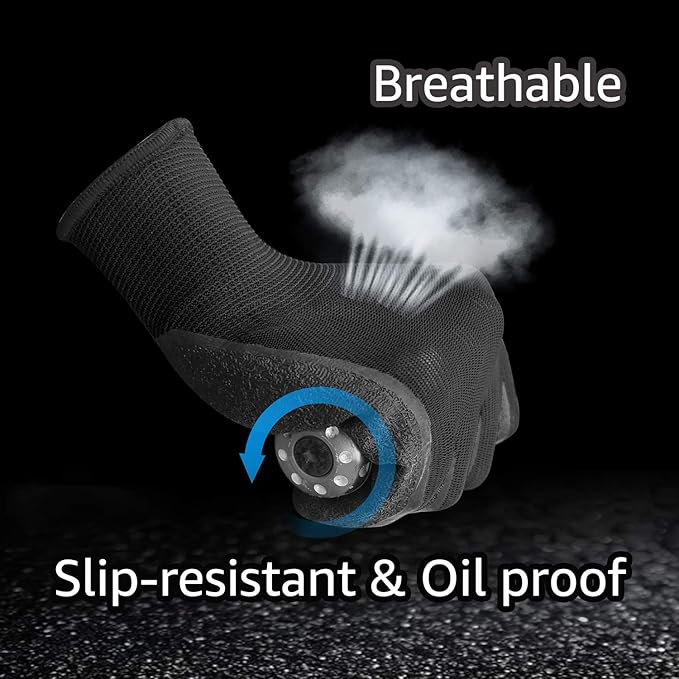 Evridwear Crinkle Latex Rubber Hand Coated Safety Work Gloves for Men Women General Multi Use Construction Warehouse Gardening Assembly Landscaping (XS-Size) 120 Pairs Pack-VerdiqueGarden