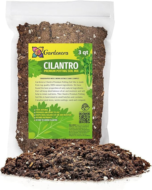 Cilantro Plant Potting Soil - Enhance Flavor and Health with Professional Grade Nutrient-Rich Mix - 3 Quart-VerdiqueGarden