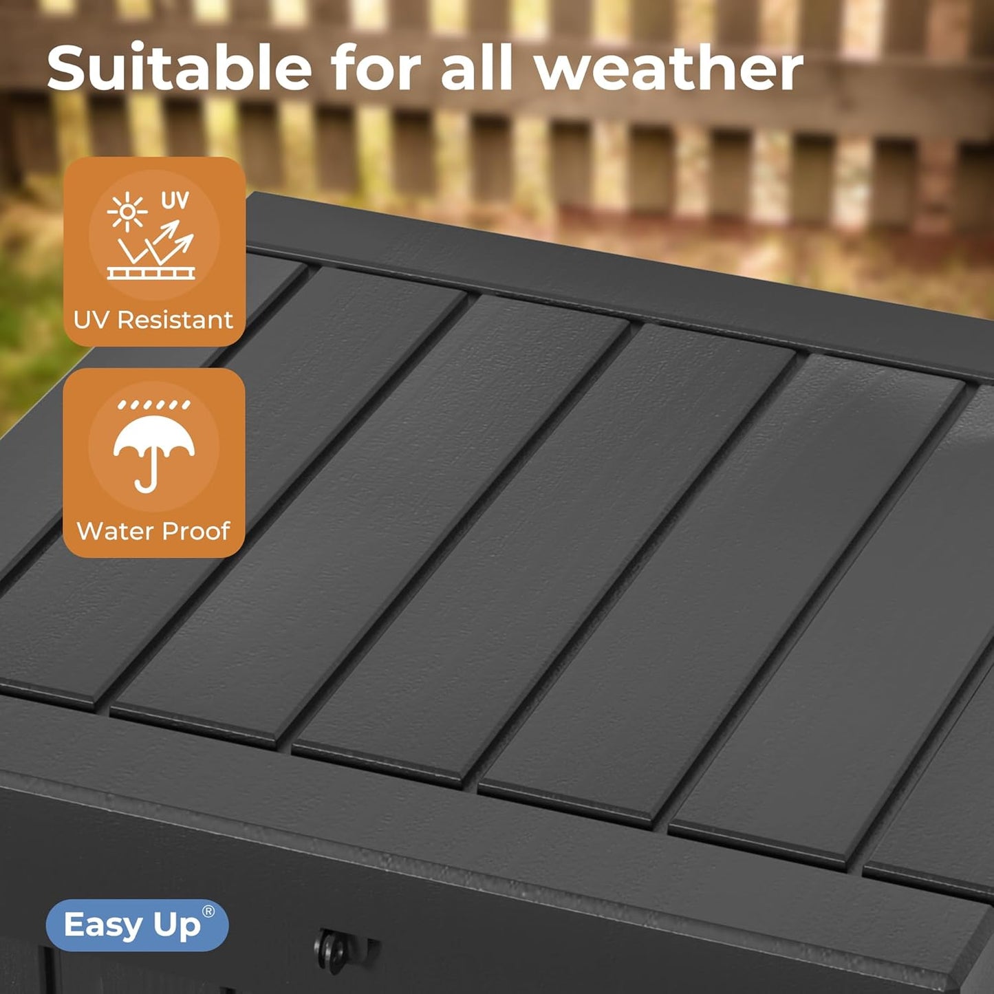 50 Gallon Double-Wall Resin Deck Box - Lockable Waterproof Outdoor Storage Box, 515bs Capacity & Doubles as Seating for Patio Furniture - Garden Tools, Pool Accessories (Black)-VerdiqueGarden