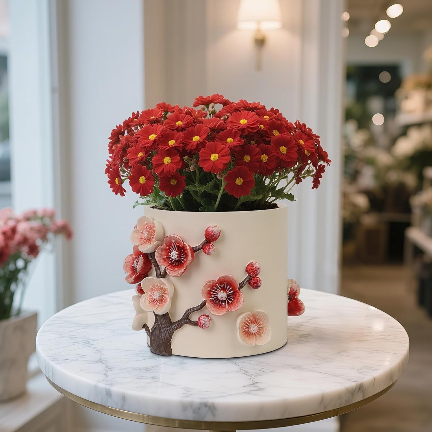 Flower Petals Plant Pots - Cute Planters for Indoor Plants, Decorative Plant Pots with Drainage, Funny Unique Planter for Succulents/Snake Plants/Cactus - Retirement Gift for Woman-VerdiqueGarden