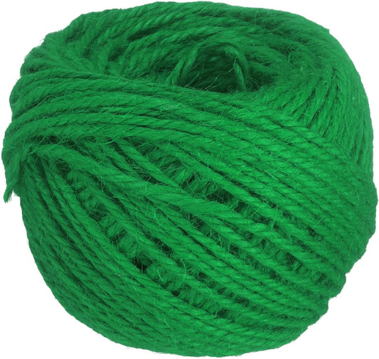 uxcell 164 Feet Natural Jute Twine String,3mm Thin Garden Twine Rope Colored Plant String Cord for DIY Art Crafts Gift Wrapping Decoration Packing Gardening Plant Hanger,Green-VerdiqueGarden