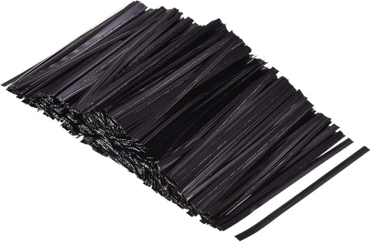 MECCANIXITY Foil Twist Ties 3" 8cm Metallic Plastic Closure Tie for Tying Bread, Candy, Cookies, Gift Bags Arts Crafts Ties Black Pack of 750-VerdiqueGarden