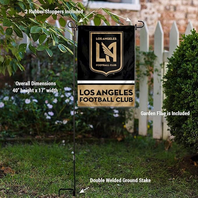 WinCraft Los Angeles Football Club Garden Flag with Stand Pole Holder-VerdiqueGarden