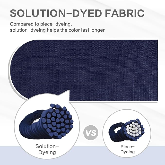 Aoodor 19" x 19" x 5" Tufted Outdoor Chair Cushions, Water Resistant & Fade Resistant Polyester Dining Chair Pads with 2 Straps for Patio Furniture, Set of 4-VerdiqueGarden