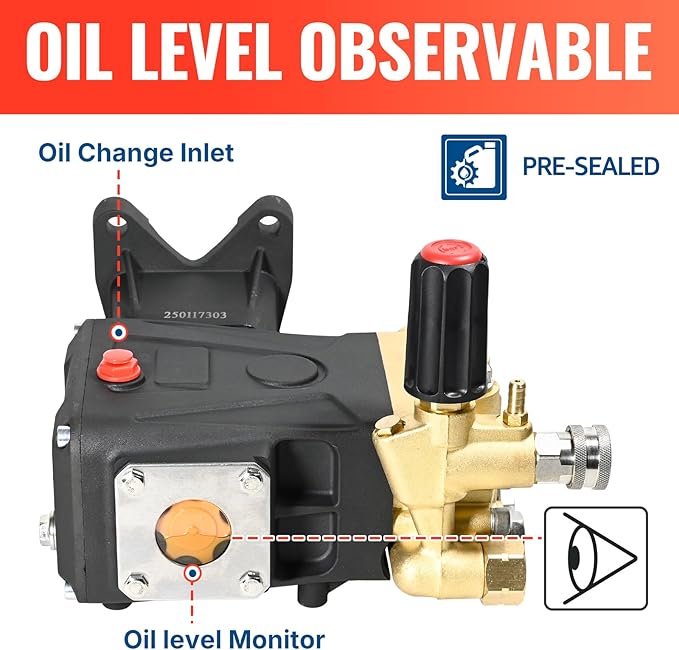 YAMATIC Horizontal Triplex Plunger Pressure Washer Pump 1" Shaft 4300 PSI 4.2 GPM, Replacement for Simpson AAA 90034, 90039,90038, Honda GX340, GX390, GX270 for Industrial Gas Powered Washers-VerdiqueGarden