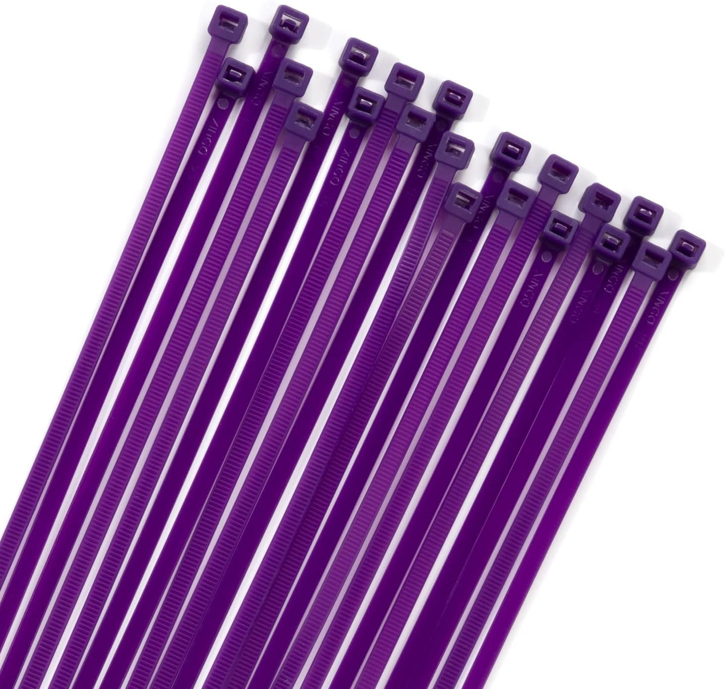 XINGO 100PCS Cable Zip Ties Heavy Duty, Premium Nylon Plastic Wire Ties with 50 Pounds Tensile Strength, Self-Locking Black Nylon Zip Ties for Indoor and Outdoor (14 inch, Purple)-VerdiqueGarden