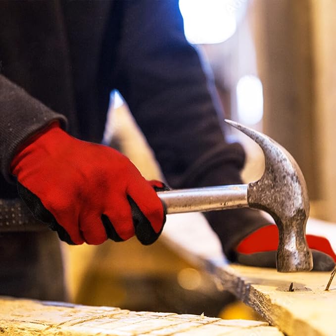 Evridwear Work Gloves with Grip Rubber Coated for Men Women Warehouse Mechanic,12 Pairs Bulk-VerdiqueGarden