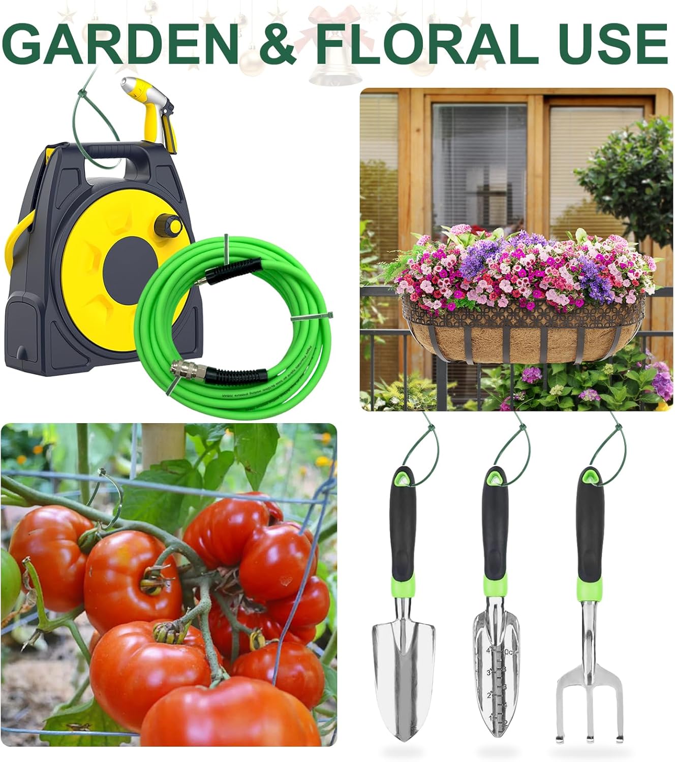 Green Zip Ties Assorted Sizes (4"+6"+8"+12"), 2000 Pack, Cable Ties UV Resistant for Garden, Plants, Fence, Holiday Lights, Yakobela-VerdiqueGarden