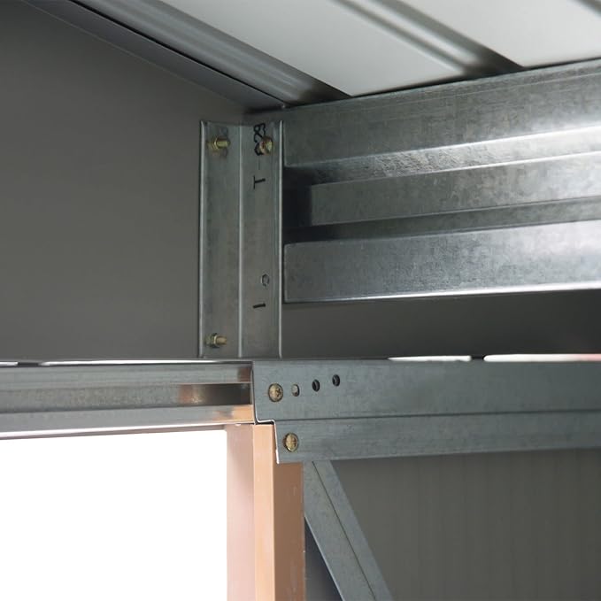 Outsunny 7' x 4' Outdoor Storage Shed, Garden Tool Metal Shed with Foundation Kit, Double Lockable Door, Air Vents and Sloping Roof, for Backyard, Patio, Lawn, Yellow-VerdiqueGarden