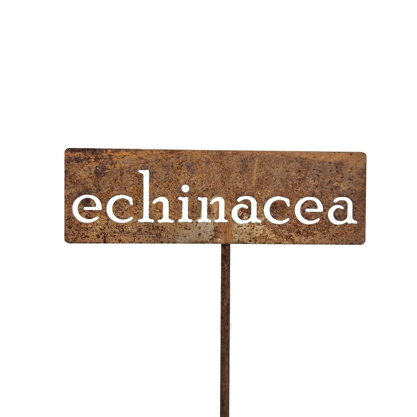 Classic Metal Garden Markers 19 Inches Tall (echinacea, Naturally Rusted)-VerdiqueGarden
