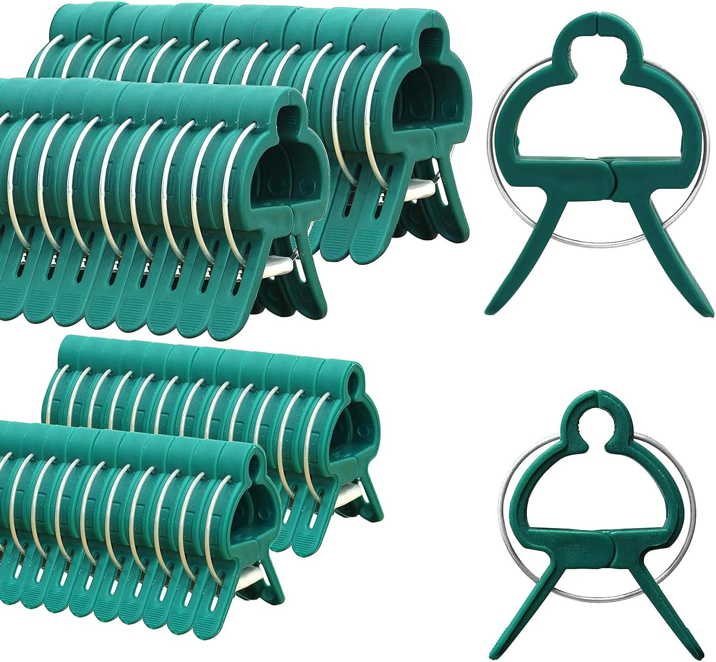 40Pcs Plant Clip Garden Clip Plant 2 Size Reusable Tomato Clip,Multi-Purpose Plant Rattan Clip Rose,Sturdy Cucumber Orchid Clip Plant Support Adjustable Clip Green (20 Large + 20 Small)-VerdiqueGarden