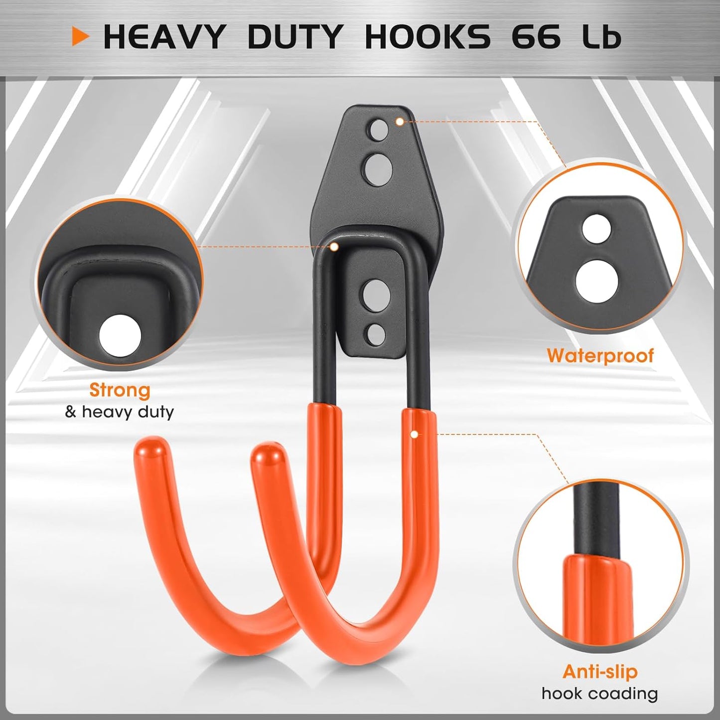 Hose Hanger Wall Mount 2 Pack,Heavy Duty Hose Holder with Screws Metal Hose Hangers for Outside,Hose Rack Suitable for Garage,Garden and Yard-VerdiqueGarden
