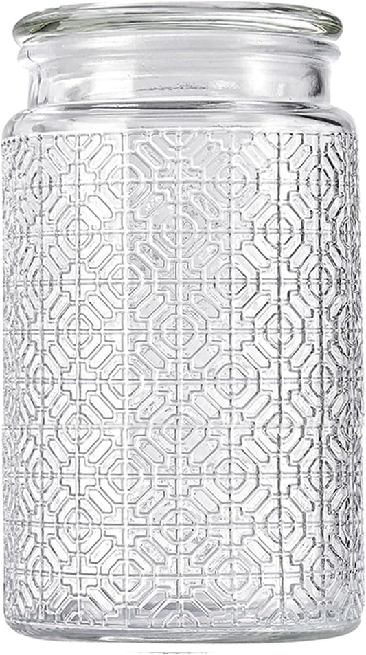 32oz Vintage Glass Jar With Lid, Glass Storage Containers, Airtight Kitchen Storage Containers For Sugar, Coffee, Tea, Spice, Flour, Candy Cookie, Pasta, Cereal, Cute Decorative Jars-VerdiqueGarden