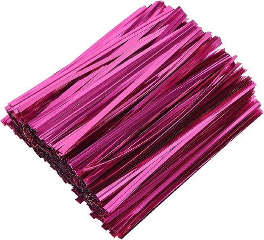 800 PCS 5" Rose Red Metallic Twist Ties for Bakery Ties,Candy Bags,Coffee Bags,Goodie Bags Ties-VerdiqueGarden