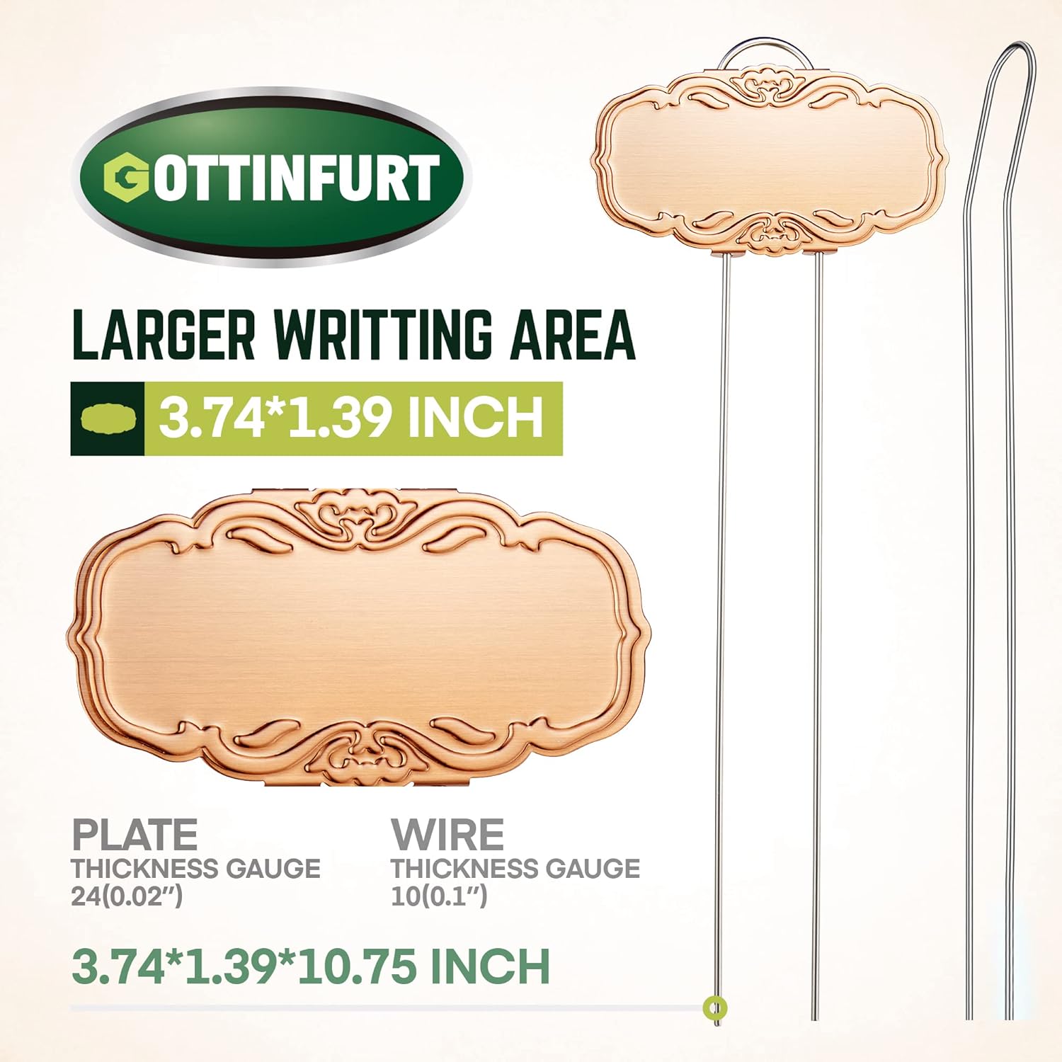 Updated Metal Plant Labels for Garden, 25 Pack Stainless Steel DIY Plant Markers Waterproof for Flowers Pots, Vegetables, Seedlings, Seed (Gold Rose)-VerdiqueGarden