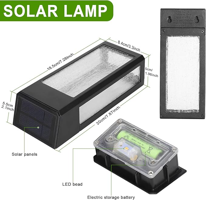 GOODFOEVER 4 Pack Solar Fence Lights Solar Post Accent Light/Wall Light for Outdoor, Yard, Fence, Porch and Garage, Body in Aluminum and Glass Waterproof-VerdiqueGarden