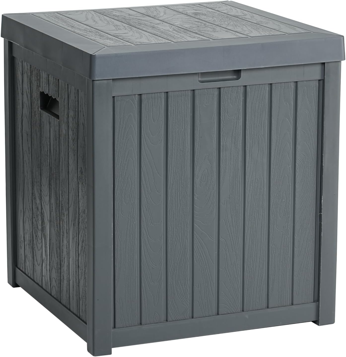 Deck Box, 51 Gallon Package Bin Delivery Box for Outside Front Porch, Small Patio Outdoor Storage Boxes Waterproof, UV Resistant Plastic Resin Pool Storage Bins with lids, Grey-VerdiqueGarden