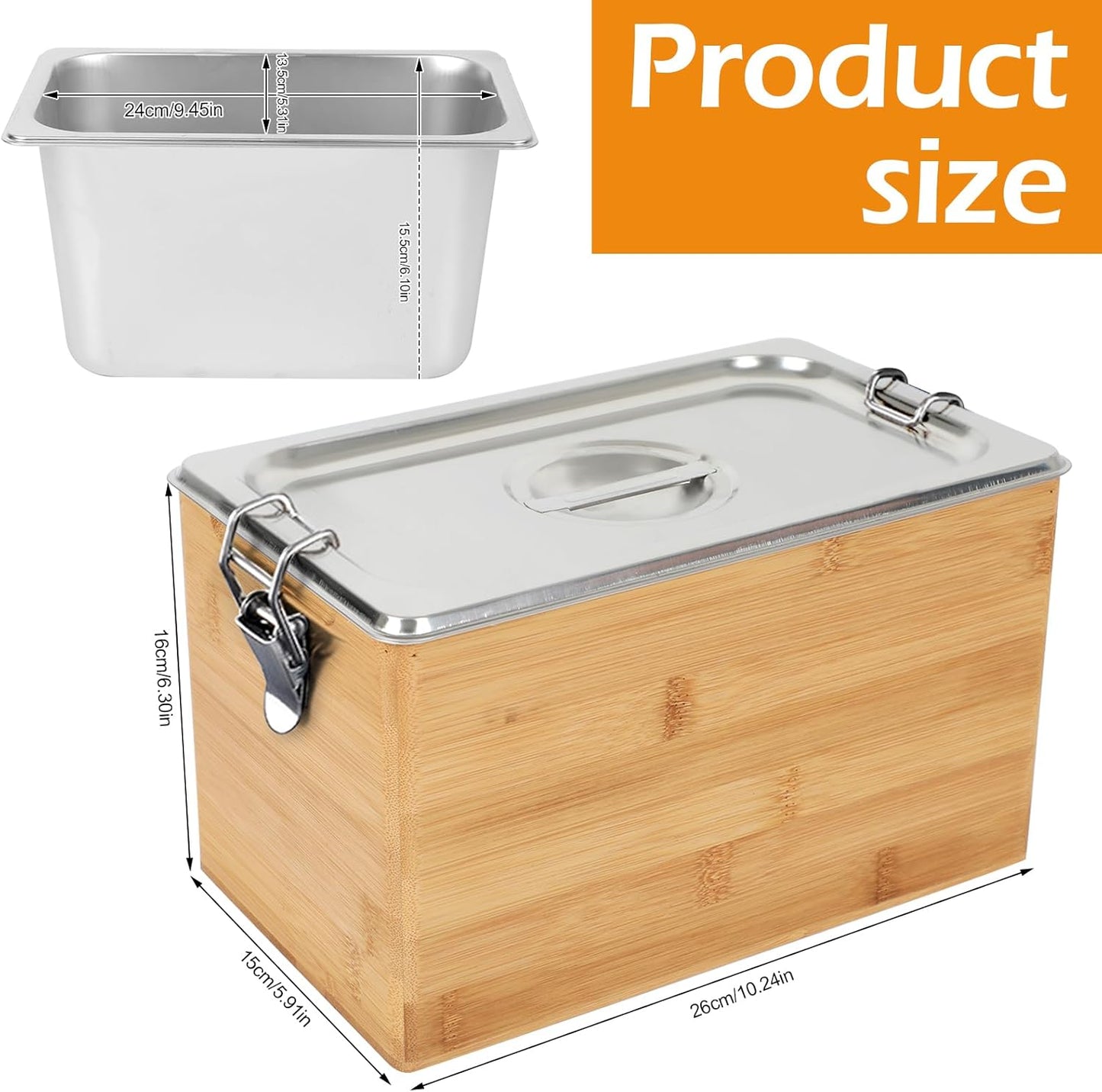 AQQHSAIN Compost Bin with Lid 1.2 Gal Countertop Compost Kitchen Scrap Indoor Large Compost Bucket Kitchen Odorless Smell Proof Composter with Stainless Steel Insert (Brown, 4.5L)-VerdiqueGarden