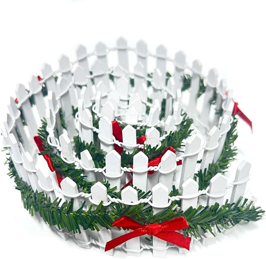 35 Inches Mini Fairy Garden Fence DIY Christmas Small Wood Decorative Picket Fence Micro Landscape Miniature Ornaments for Dollhouse, Crafts, Diorama Project, Plant Pot, White-VerdiqueGarden
