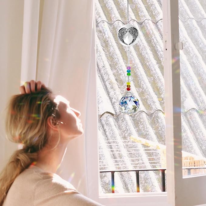 Memorial Gifts Crystal Suncatcher,Unique Sympathy Gifts for Loss of Loved One,Rainbow Maker Bereavement Gifts Box for Loss of Father Mom Dad Son Daughter Husband Brother Grandmother (Sister)-VerdiqueGarden