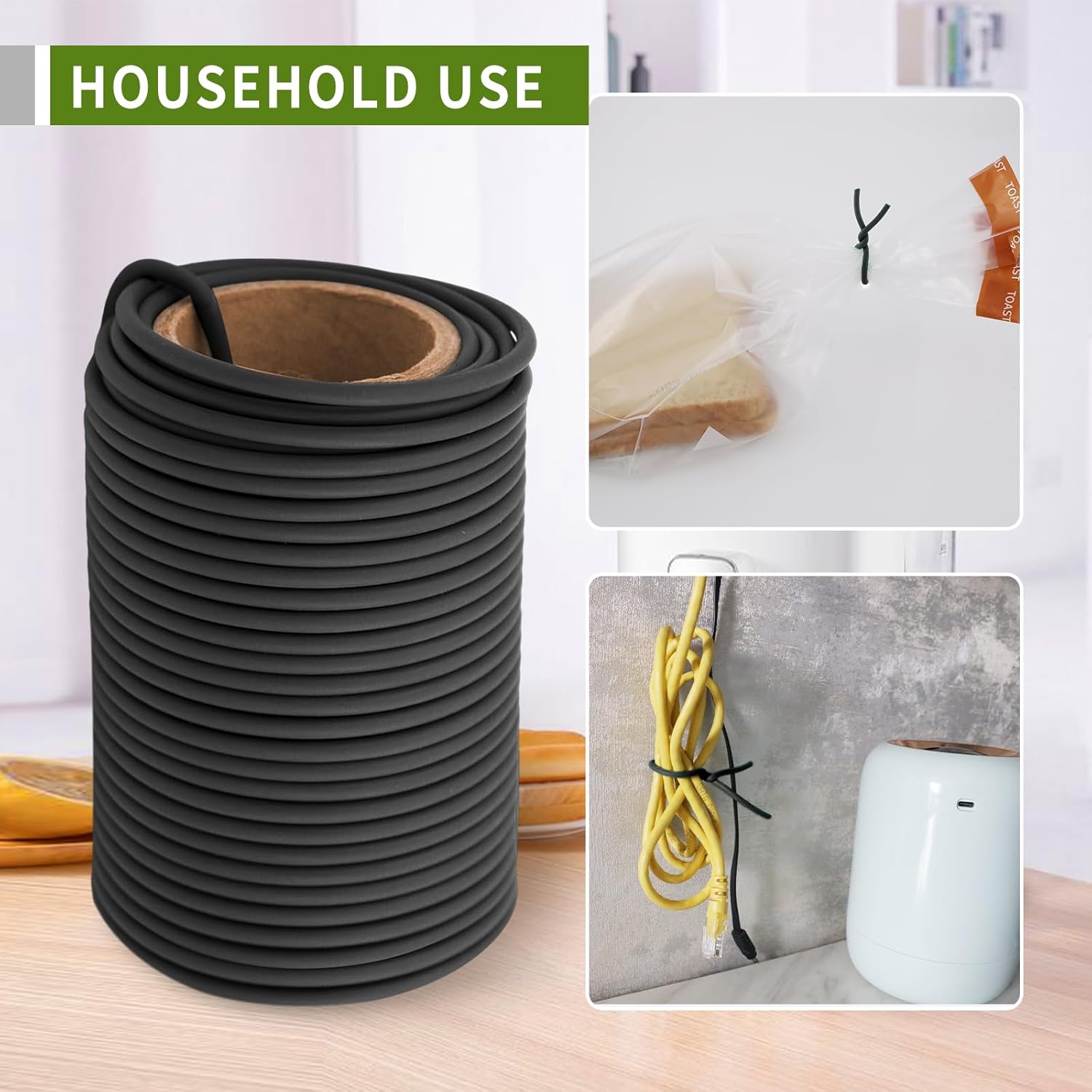 Garden Flexible Wire Tie, Soft Twist Plant Ties Support Plant Vines for Supporting and Fixing Garden Planting Branches Vines & Stems ，Organize Data Wire and Office Organization 65.6’ ( 3.5MM) (black)-VerdiqueGarden