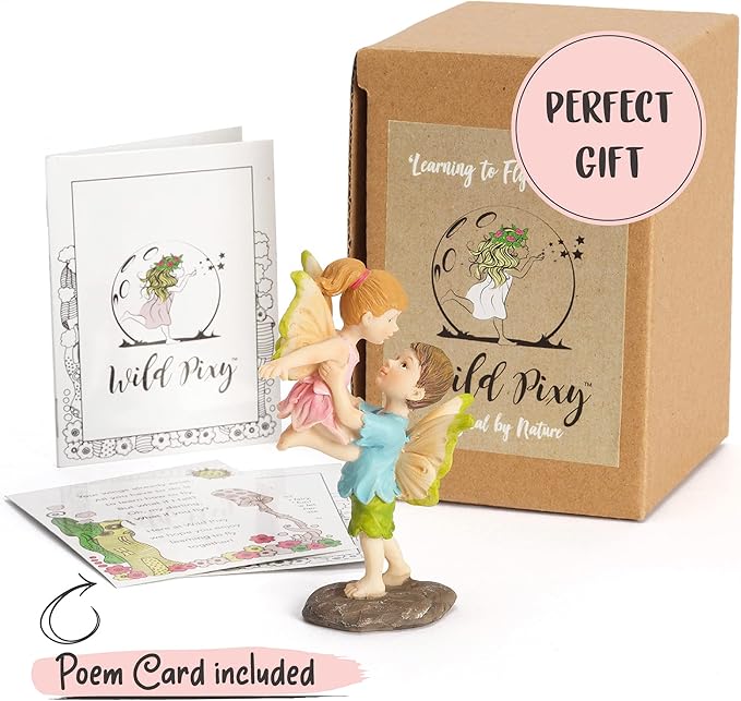 WILD PIXY Miniature Fairy Figurine - Fairy Garden Fairies with an Inspiration Theme, Includes A Fairy Poem and Gift Box, Gorgeous Miniature Garden Decoration for Indoor or Outdoor Fairy Gardens-VerdiqueGarden