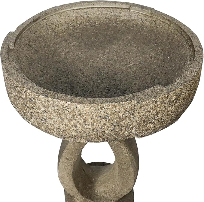 SKYFIRE 21.8”Birdbaths for The Garden Clearance -Concrete Modern Bird Bath for Outside, Yard Statue Decoration for Garden, Patio, Yard, Lawn -15.7”Dia X 21.8”H Contemporary Birdbath with Pedestal-VerdiqueGarden
