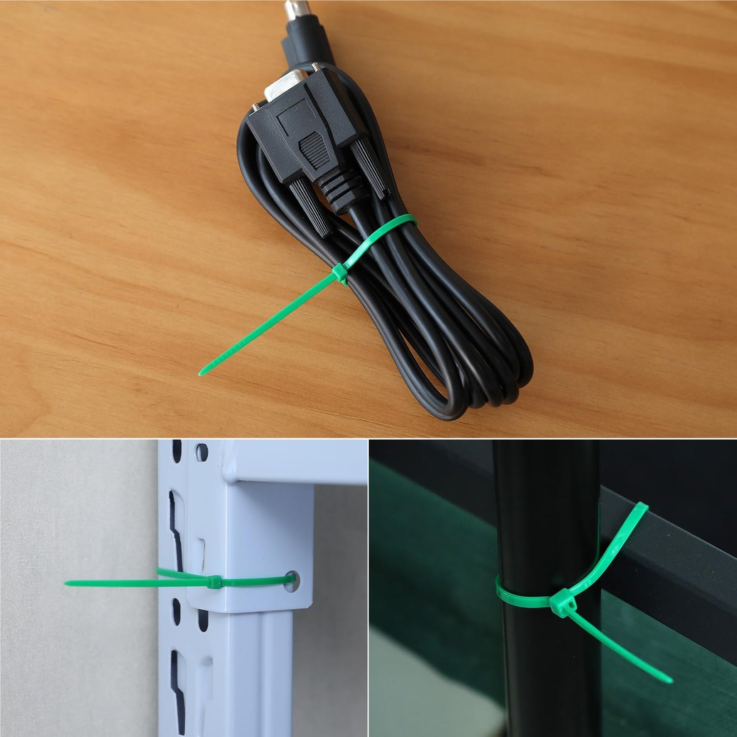 8 inch Green Zip Ties, Nylon Garden Cable Zip Ties Self Locking Cable Ties Twist Ties, Multi-Purpose Cable Tie (100 Pcs)-VerdiqueGarden