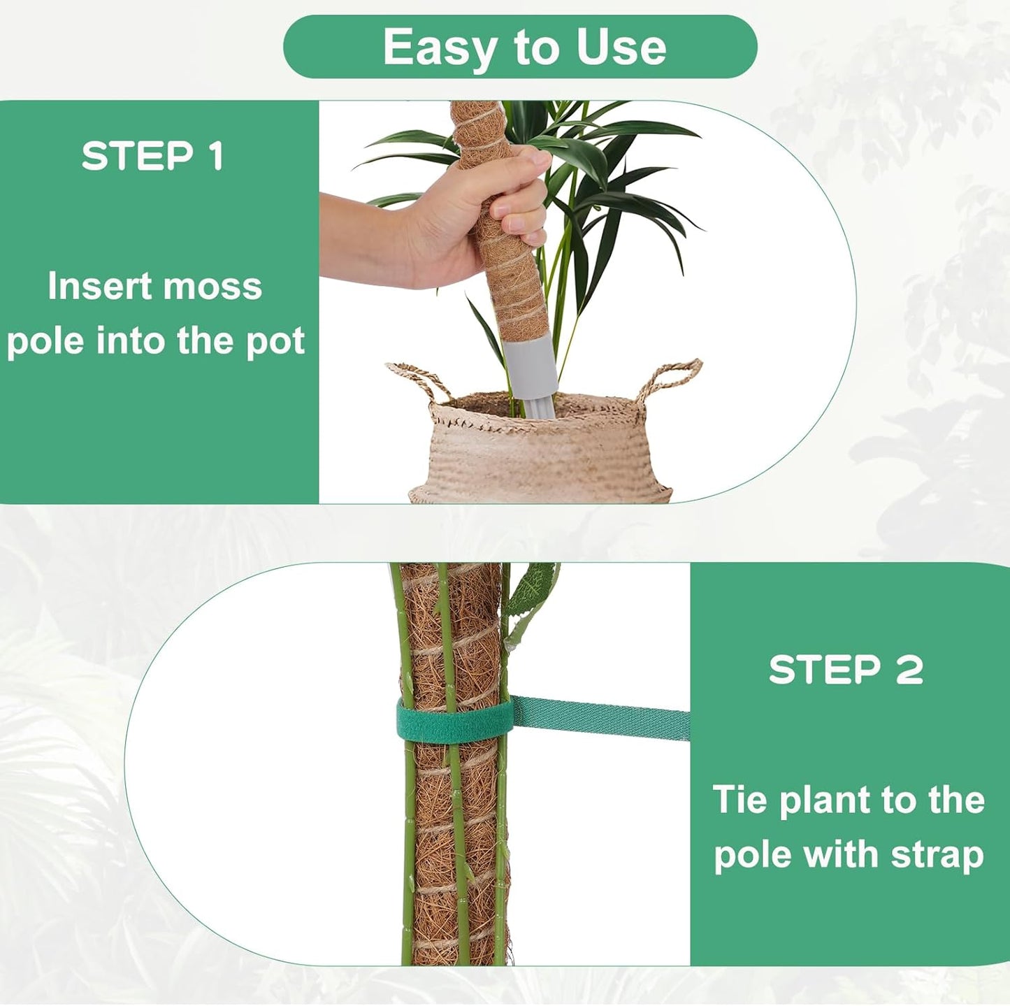 1 Pack Moss Pole, 28 Inch Monstera Plant Support, Moss Poles for Climbing Plants Indoor DIY, Coco Coir Plant Pole Moss Plant Stick Support Stake Kit for Potted Plants, Pothos, Philodendron-VerdiqueGarden