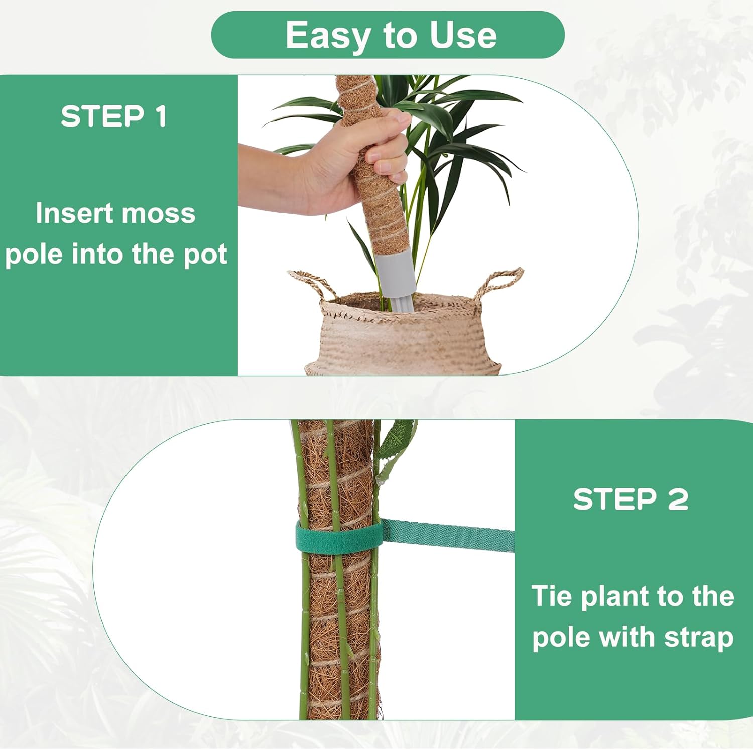 1 Pack Moss Pole, 28 Inch Monstera Plant Support, Moss Poles for Climbing Plants Indoor DIY, Coco Coir Plant Pole Moss Plant Stick Support Stake Kit for Potted Plants, Pothos, Philodendron-VerdiqueGarden