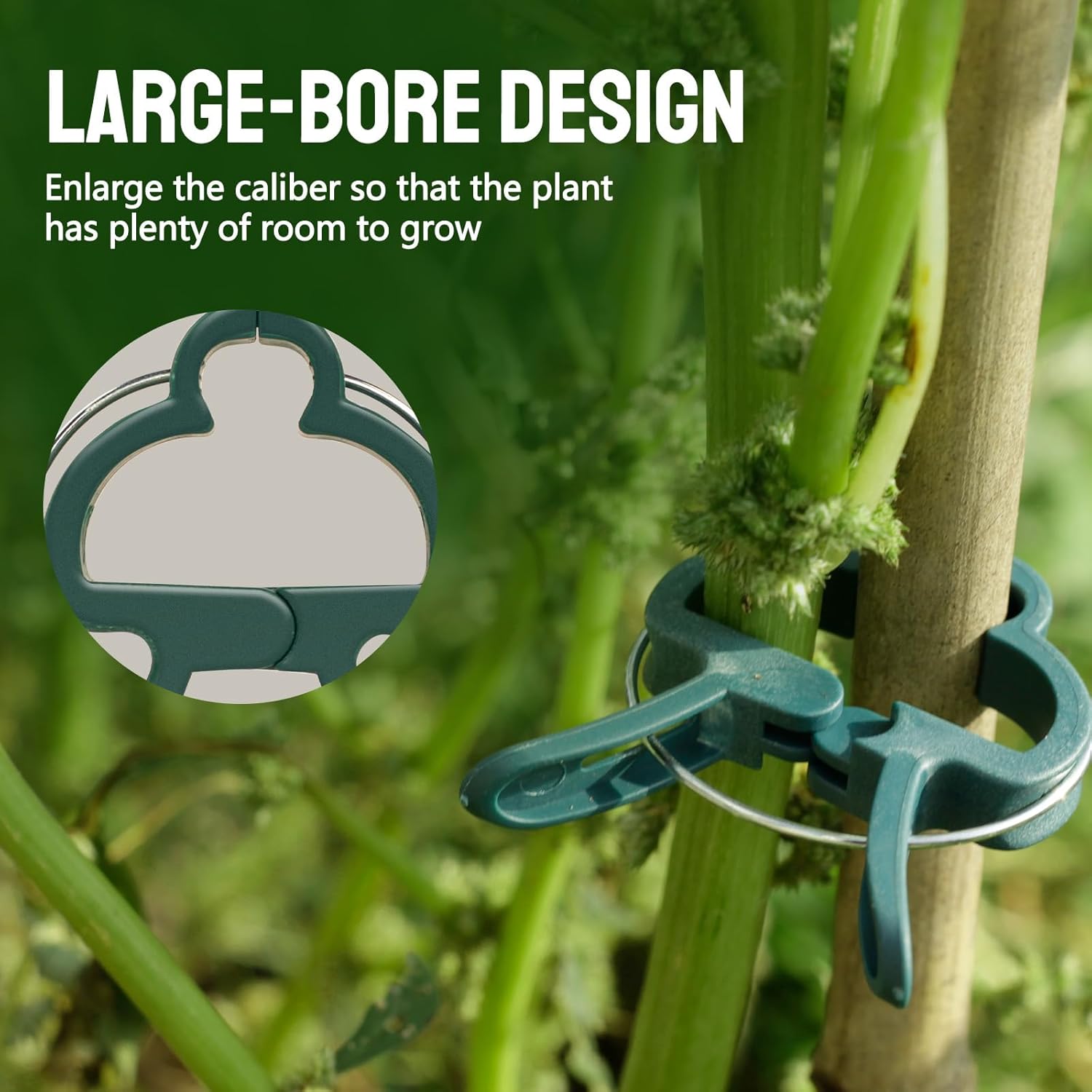 50Pcs Green Small 1.69 inch Plant Support Clips,Flower and Vine,Garden Tomato Plant Support Clips for Supporting Stems,Vines Grow Upright Climbing,Tool for Straightening,Trellis.-VerdiqueGarden