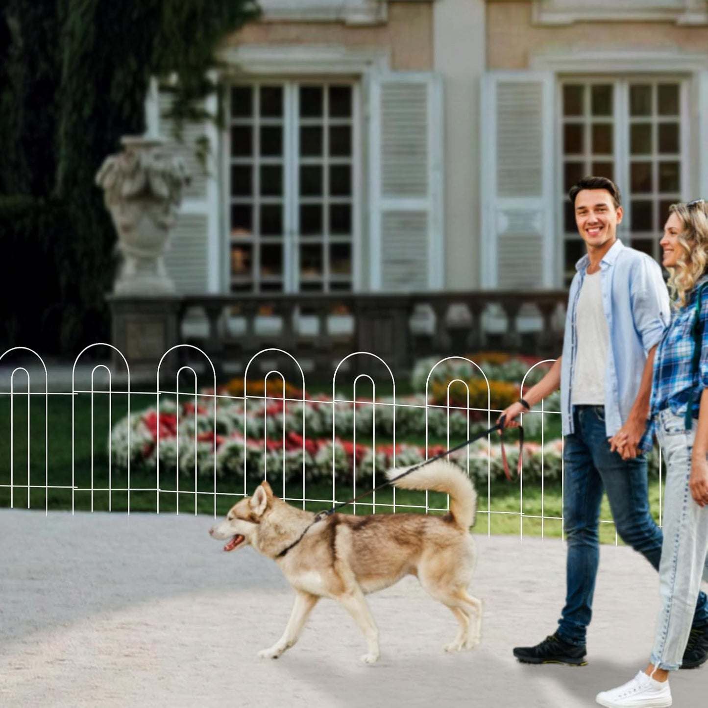 Decorative White Garden Border Fence 32inX20ft Rustproof Landscape Metal Edging Patio Decor Yard Fencing Patio Flower Bed Garden Fencing for Outdoor-VerdiqueGarden