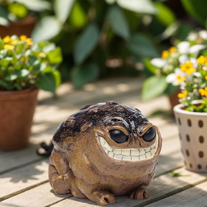 Weird Ugly Funny Monster Frog Obese Toad Garden Accessories Quirky Outdoor Accents Decorative Statue Novelty Home Office Sculpture Unique Gift-VerdiqueGarden