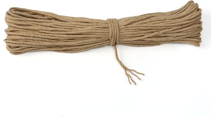 Jute Twine String,164 Feet 1/4 Inch Natural Jute Rope,4ply Thin Ribbon Hemp Twine for Gift Wrapping Craft Plant Garden Christmas Handmade Arts Decoration Packing String Home Decor-VerdiqueGarden