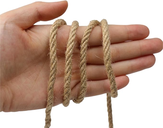 Jute Twine String,164 Feet 1/4 Inch Natural Jute Rope,4ply Thin Ribbon Hemp Twine for Gift Wrapping Craft Plant Garden Christmas Handmade Arts Decoration Packing String Home Decor-VerdiqueGarden