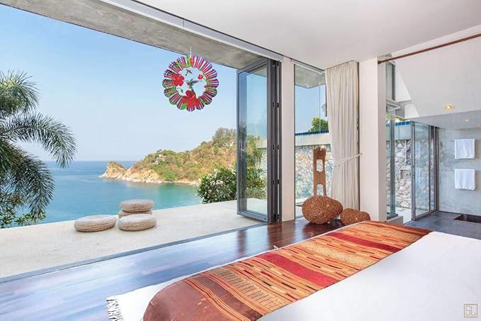 Hummingbird Wind Spinner Metal Garden Decor Outdoor 3D Stainless Steel Sculptures Kinetic Hanging Whirligigs Yard Art Decorations Backyard Indoor Patio Lawn Ornaments Clearance Sun Catcher Windmill-VerdiqueGarden