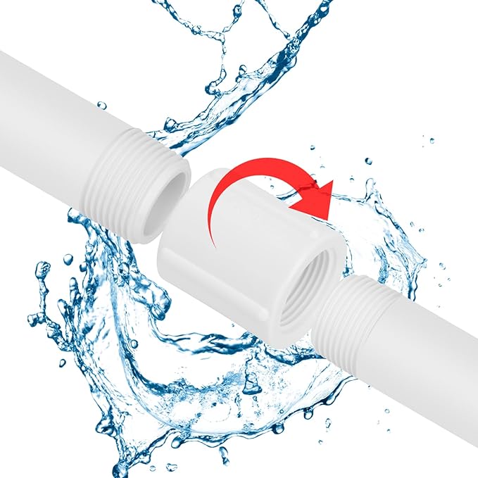 10Pack 1/2" Double Female Thread PVC Pipe Coupling Adapter Pipe Fitting Connector SCH40 1/2Inch Female to Female Threaded PVC Coupling Pipe Fitting for Sprinkler,Irrigation,Swimming Pools-VerdiqueGarden